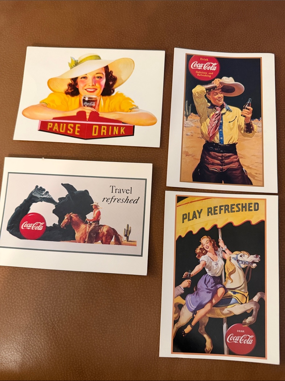 Vintage Coca-cola Post Cards Set of 4